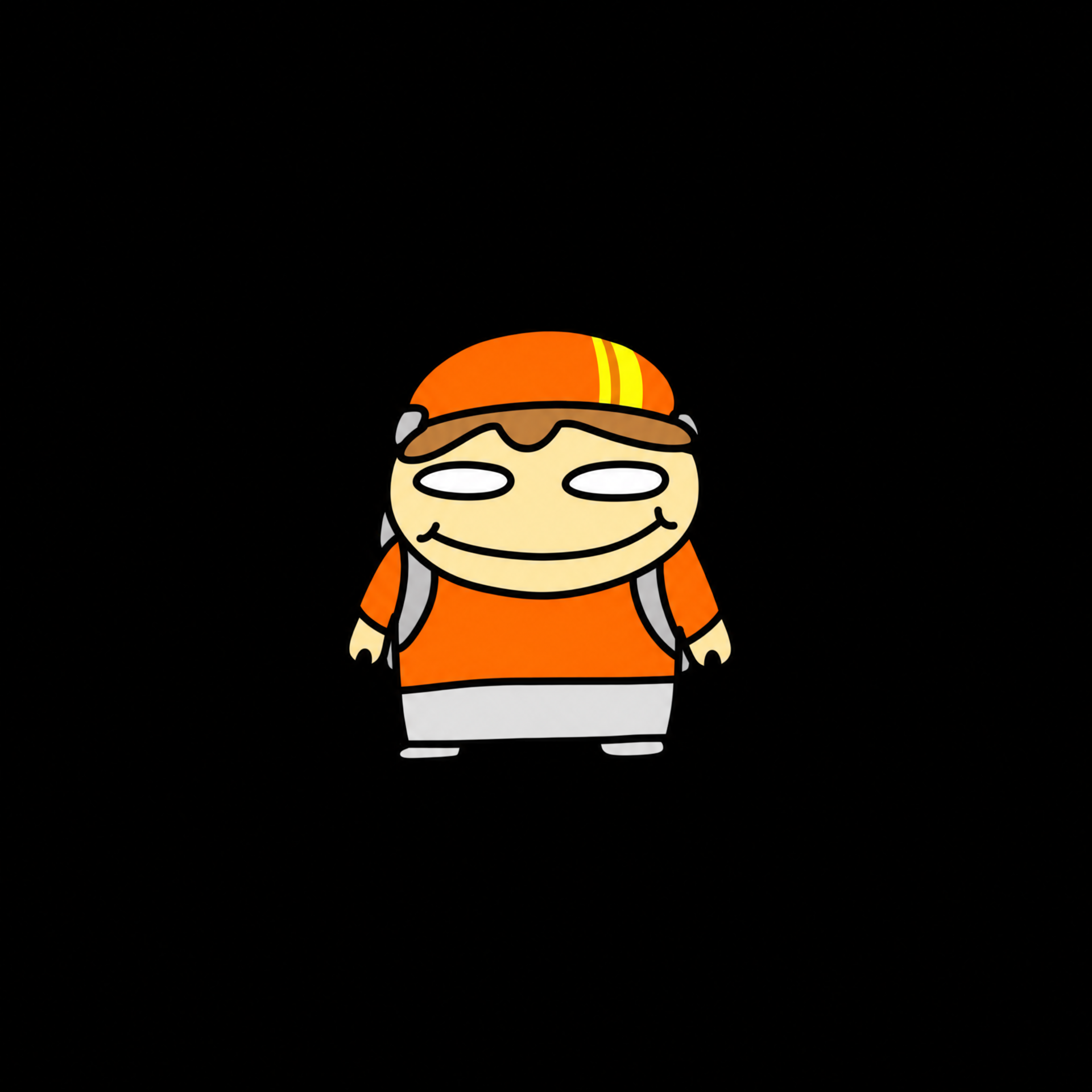 Approved TaterTube cartoon character centered on a black background